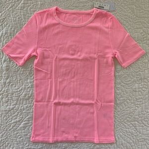 J. Crew Cotton Slim Perfect T-Shirt Pink Medium